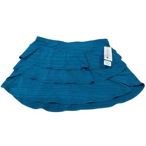 Ideology Ruffled Tennis Skirt, NWT, Size-L, Color-Teal